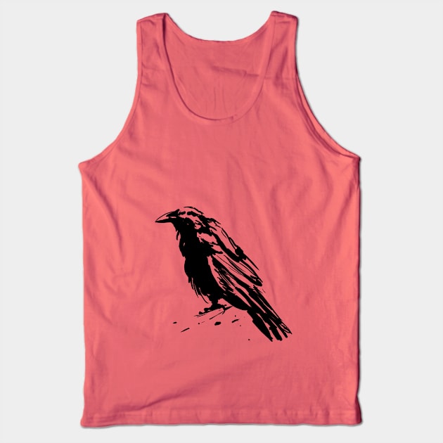 Handpainted Crow Tank Top by KalebLechowsk